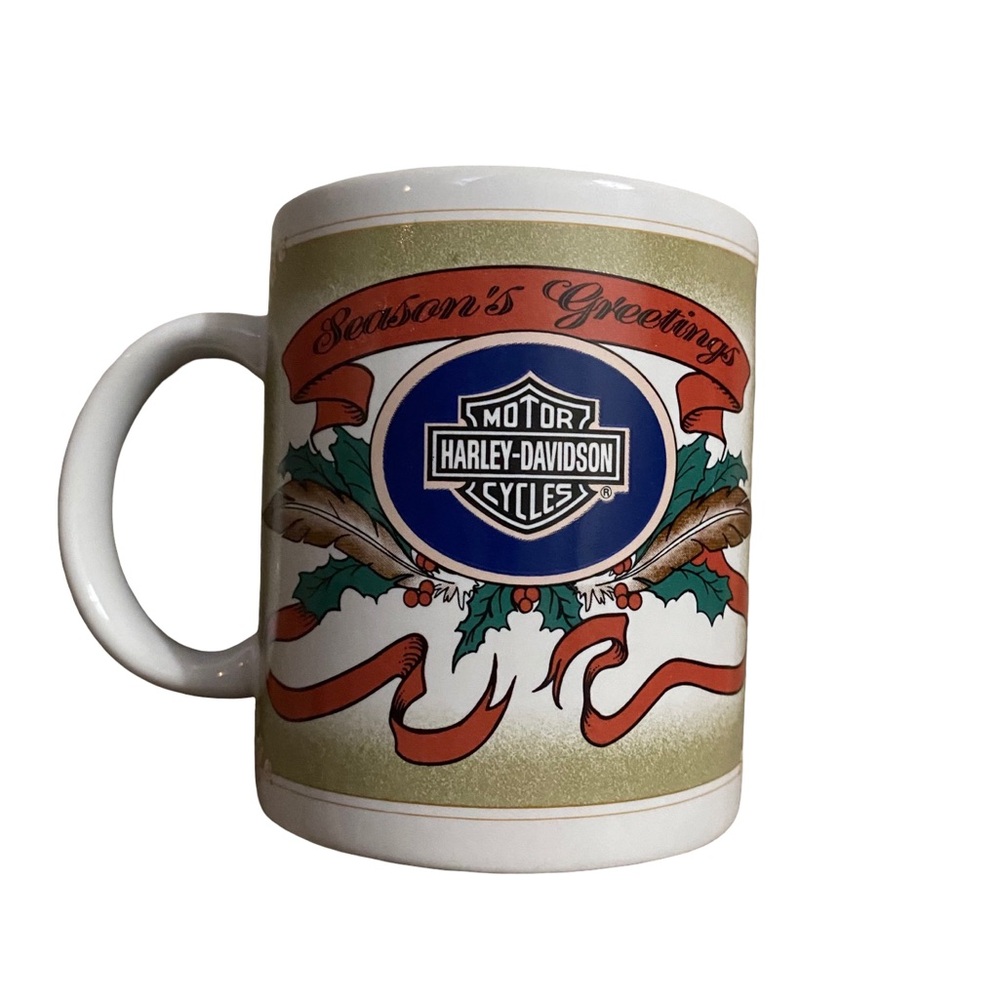 Vintage 1995 Harley Davidson Seasons Greetings Christmas‎ Coffee Mug